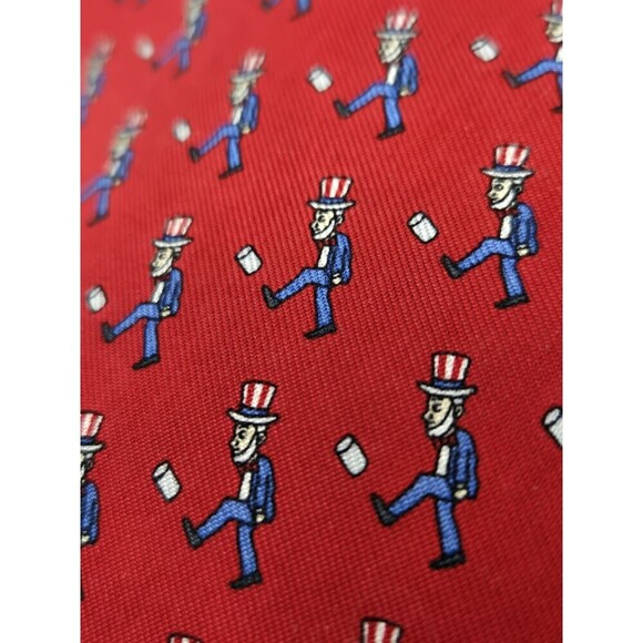 NWT VINEYARD VINES CUSTOM COLLECTION UNCLE SAM RED SILK NECKTIE MENSWEAR TIE - Picture 4 of 12